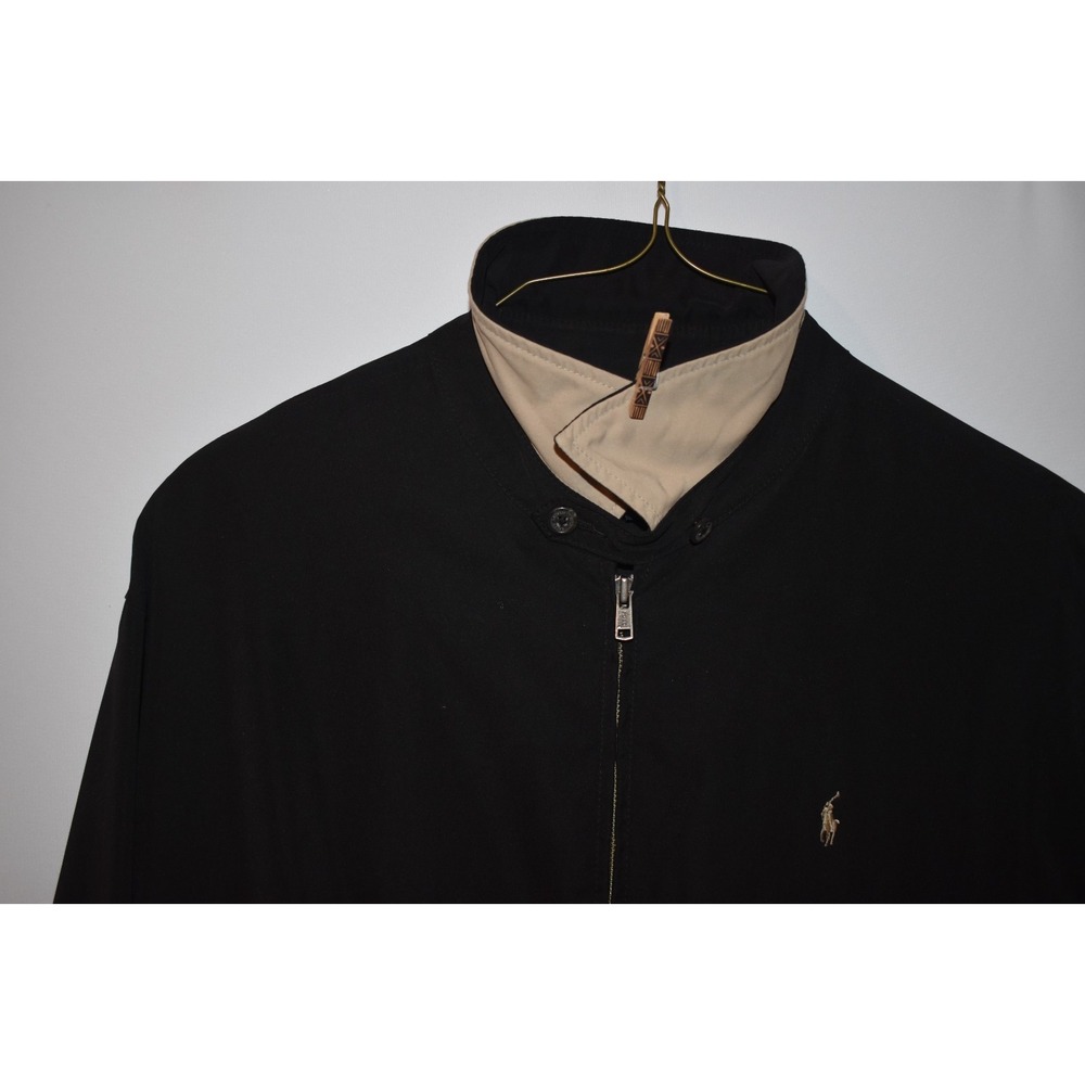Vintage 90s Polo Ralph Lauren Mens XL Black Plaid Lined Full Zip Up Jacket - Picture 2 of 5